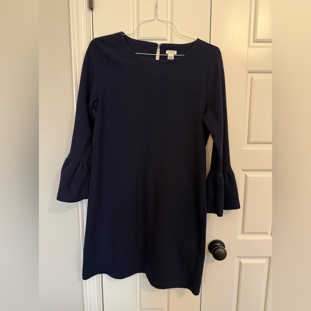 J.Crew Dark Blue Dress with Bell Sleeves